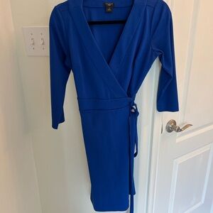 Ann Taylor Royal Blue Long Sleeve Dress